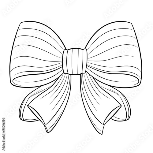 outline illustration of bow for coloring page