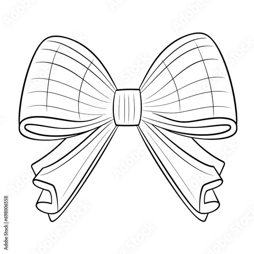 outline illustration of bow for coloring page
