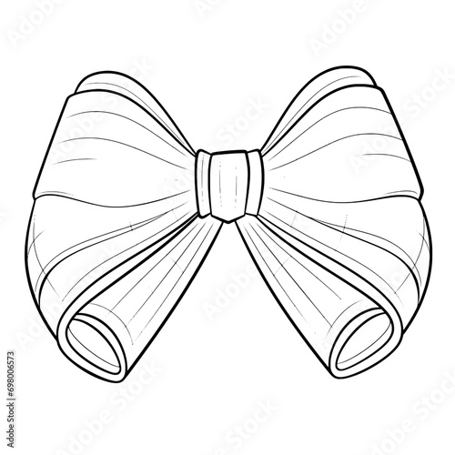 outline illustration of bow for coloring page