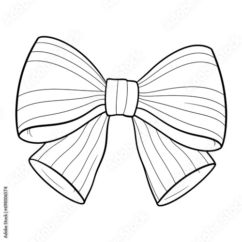 outline illustration of bow for coloring page