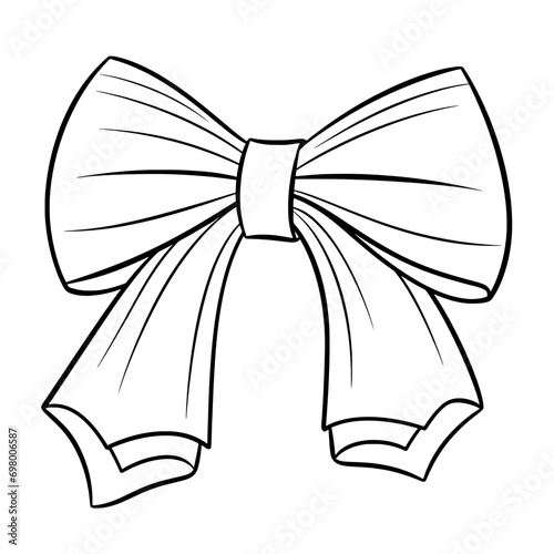 outline illustration of bow for coloring page