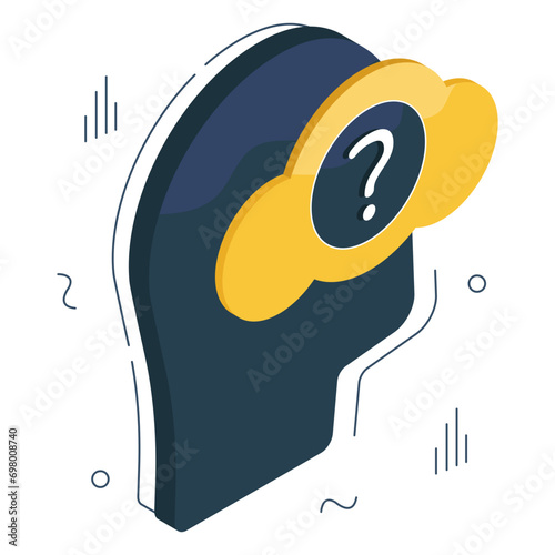 A unique design icon of cloud query 

