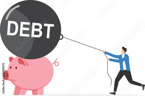 Debt crisis and loan problem. Lack of liquidity. Financial risk or instability. Businessmen trying to solve debt problems. 

