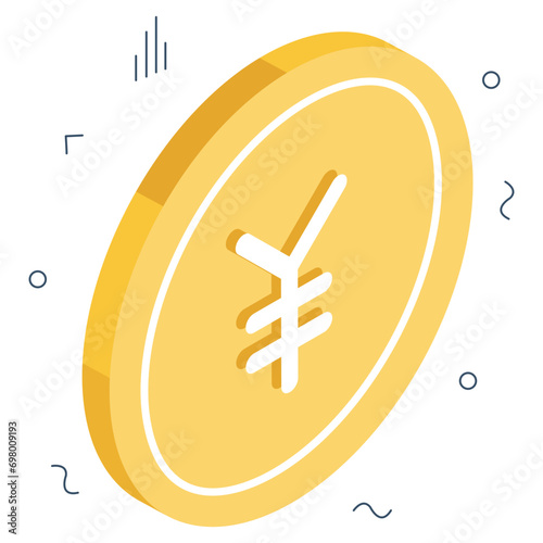 A creative design icon of yen coin 
