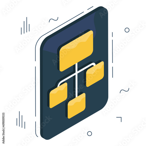 Conceptual isometric design icon of hierarchy

