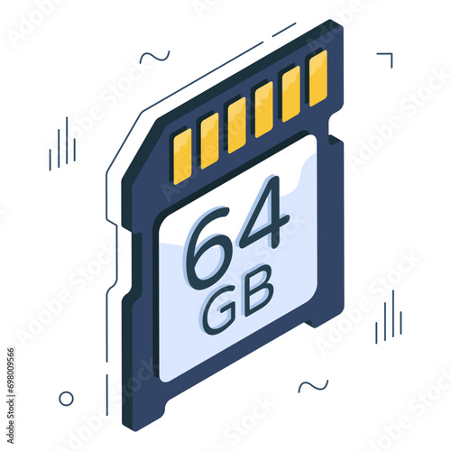 Premium download icon of memory card

