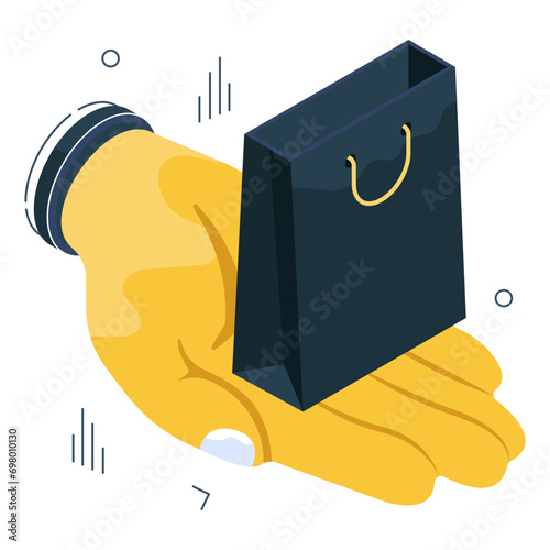 Trendy vector design of shopping bah 
