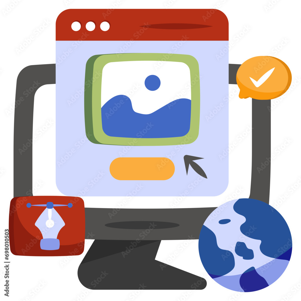 Conceptual flat design icon of web landscape
Conceptual flat design icon of web landscape
