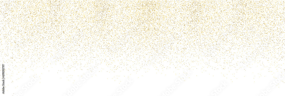 Gold glitter texture on a white background. Golden explosion of confetti. Gold abstract texture on grainy white background. Design element. open illustration, 10 eps.