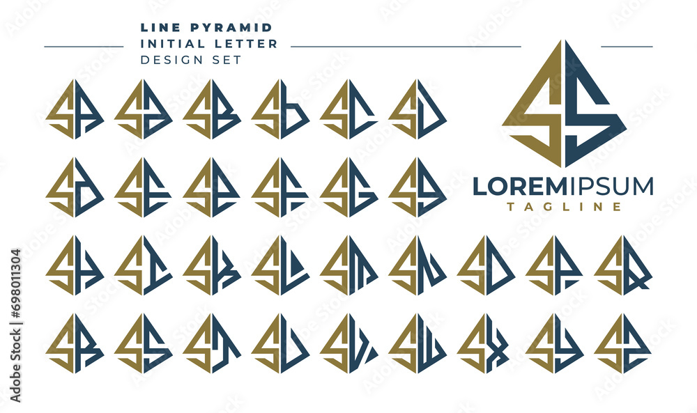 Ss Pyramid Set of geometric pyramid letter S SS logo design Stock Vector | Adobe Stock