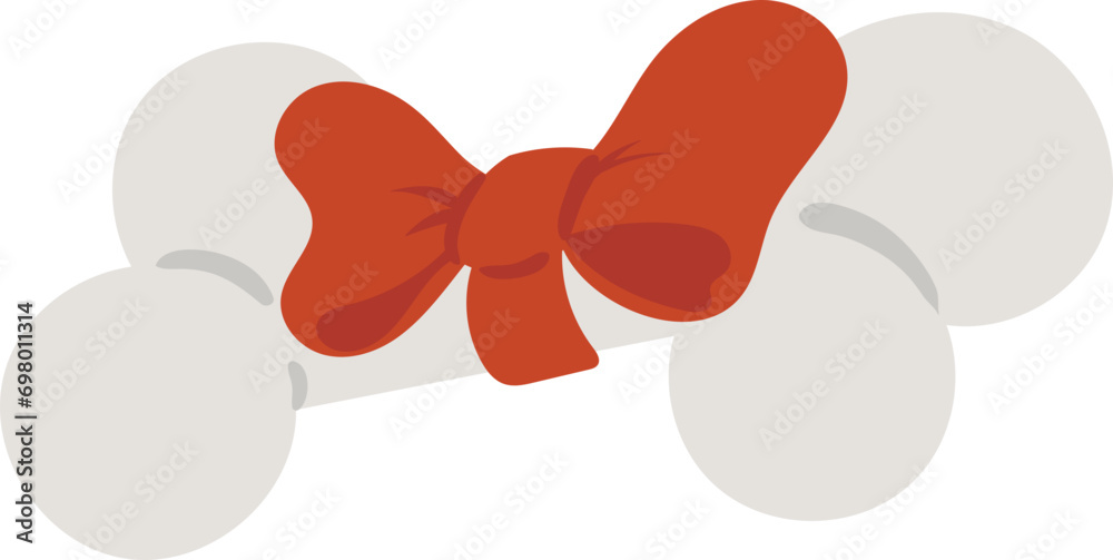 Cute bone with ribbon element vector Cute bone with ribbon element vector