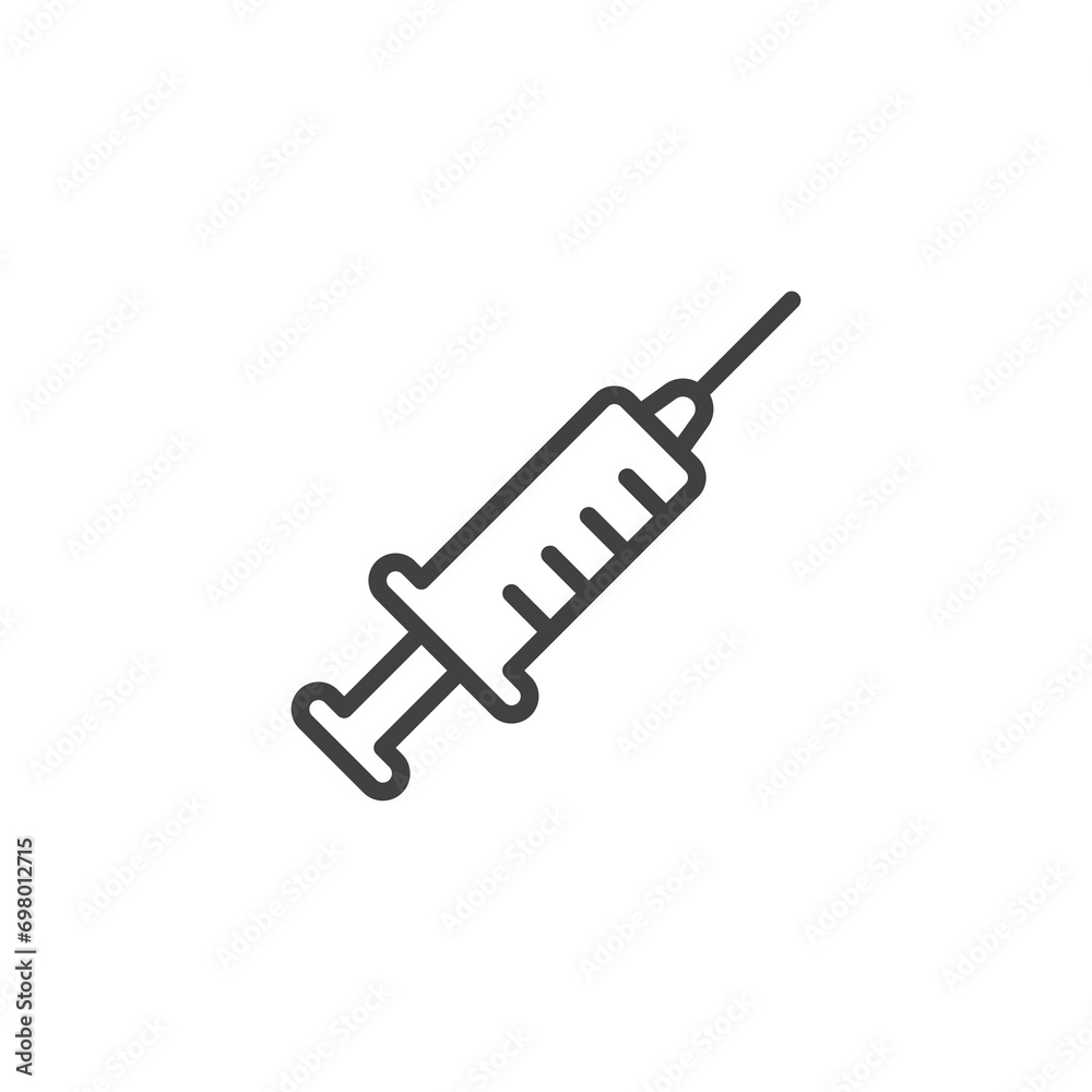 Injection syringe line icon Injection syringe line icon