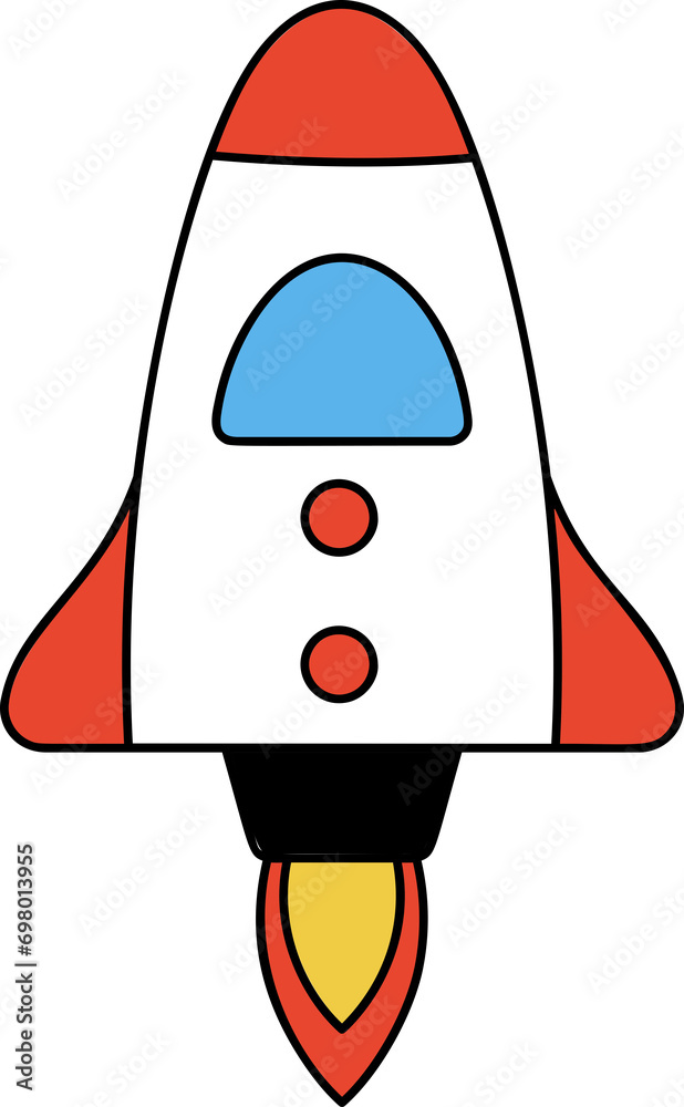 Groovy rocket illustration Groovy rocket illustration