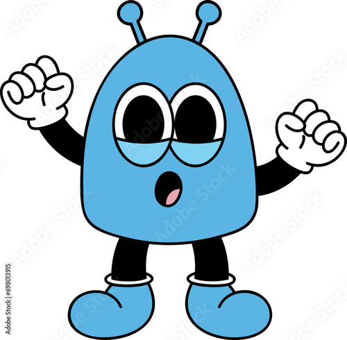 Groovy alien character illustration