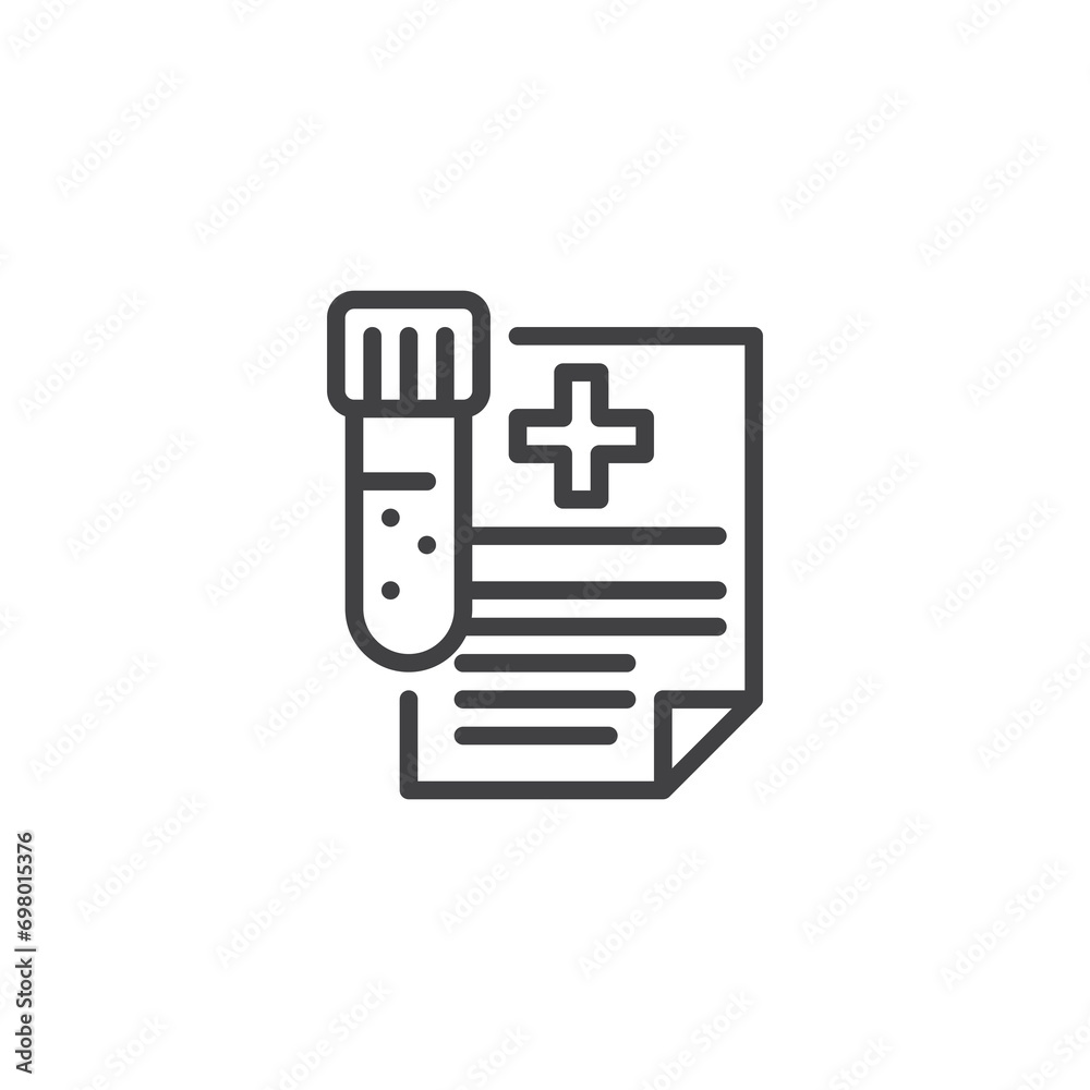 Medical test result line icon Medical test result line icon