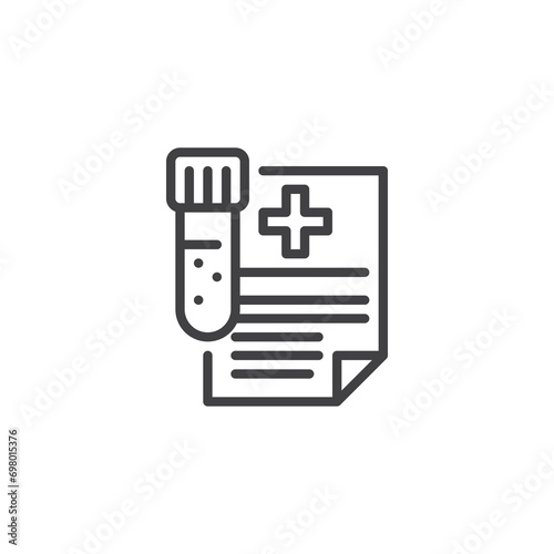 Medical test result line icon photo