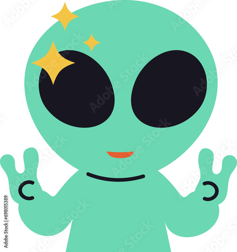 Obraz na płótnie Groovy alien character illustration