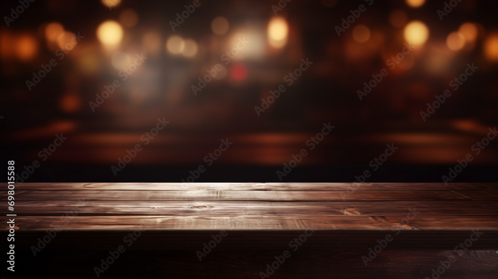 Blurred Background Bar Dark Brown Desk