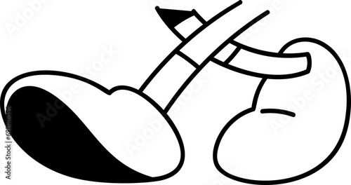 Comic leg with shoes illustration