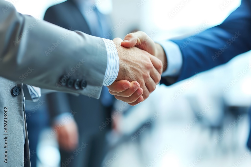 Image Of Businessmen Finalizing A Deal With A Handshake