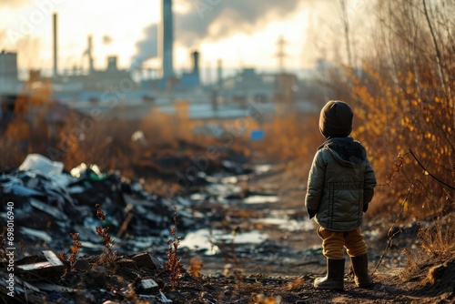 Child Witnesses Environmental Pollution Near The City And Expresses Concern