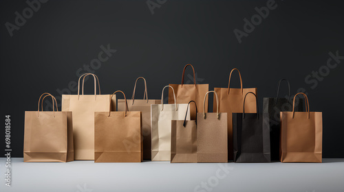 Paper shopping bags for sale concept, PNG, 300 DPI