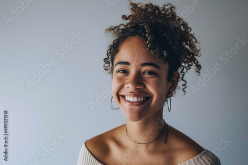 Portrait of a young multiethnic woman isolated from the background