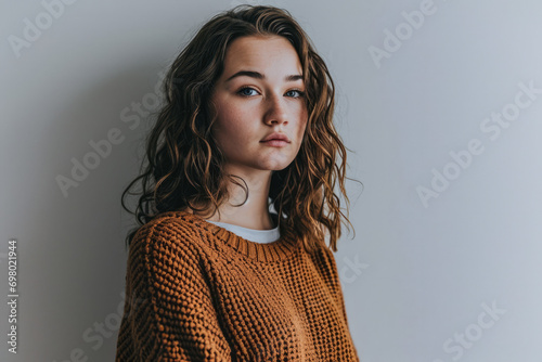 Portrait of a young multiethnic woman isolated from the background