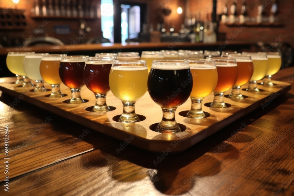 Exploring a range of craft beer options: pale, dark, wheat, stout, and ale