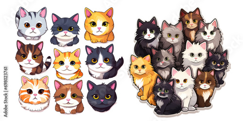 cute Kitten and cat Sticker PNG 
