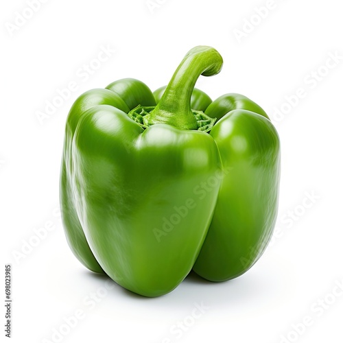green bell pepper isolated on white background