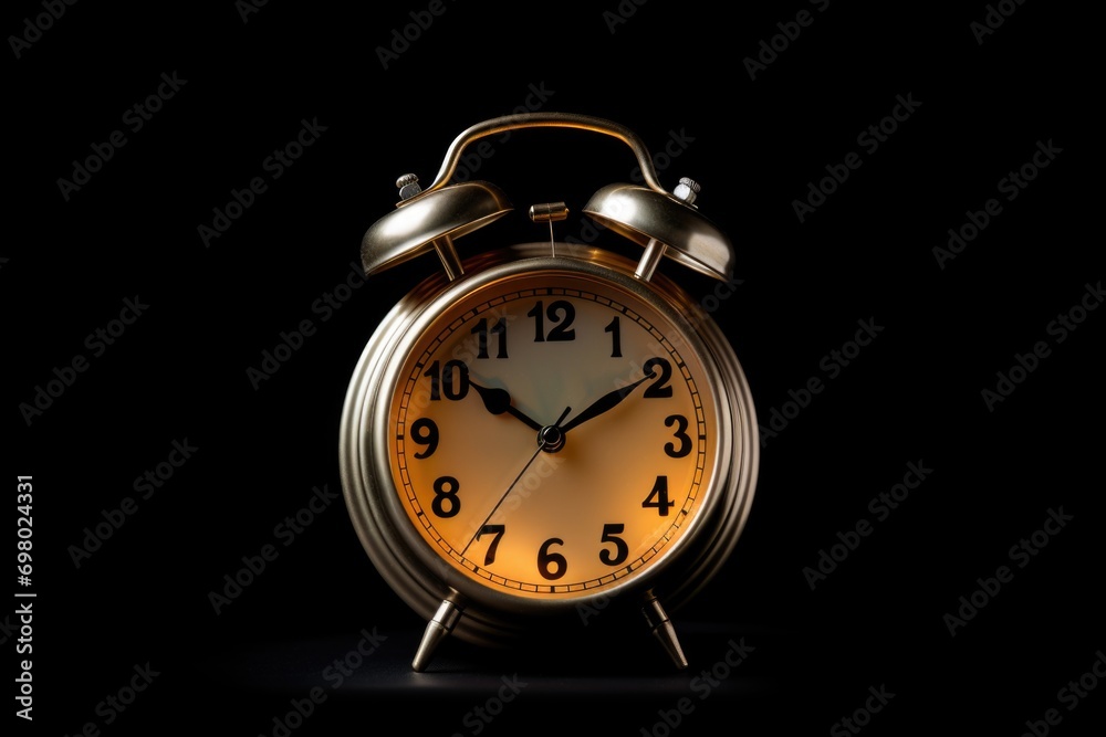 An alarm clock sitting on top of a table An alarm clock sitting on top of a table