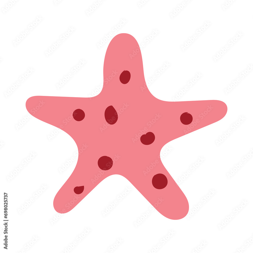 vector illustration summer icon. starfish flat vector handrawn illustration vector illustration summer icon. starfish flat vector handrawn illustration