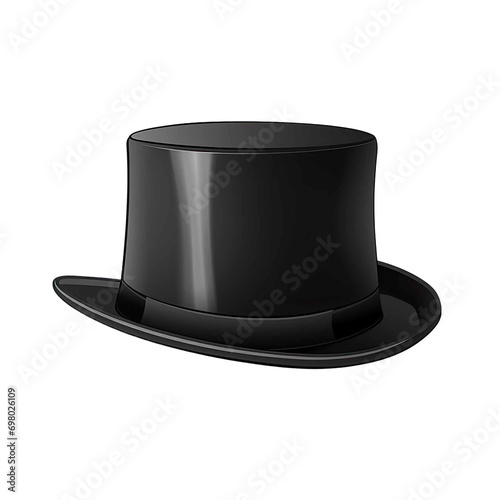 black top hat on transparent background 