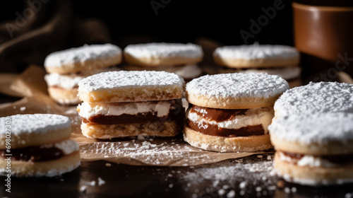 alfajores cookies on a table photo