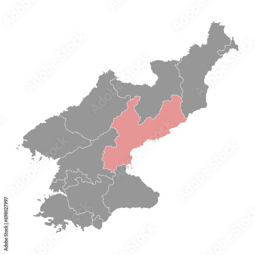 South Hamgyong province map, administrative division of North Korea. Vector illustration. photo