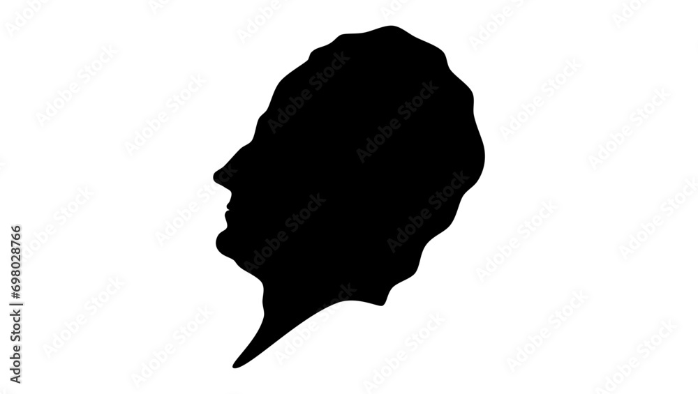 Francois Rene de Chateaubriand, black isolated silhouette 