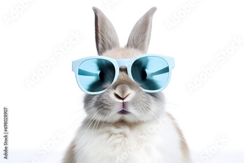 easter rabbit with sunglasses isolated on white background © dobok