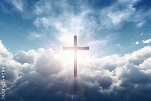 religion christian cross on a cloudy sky © dobok