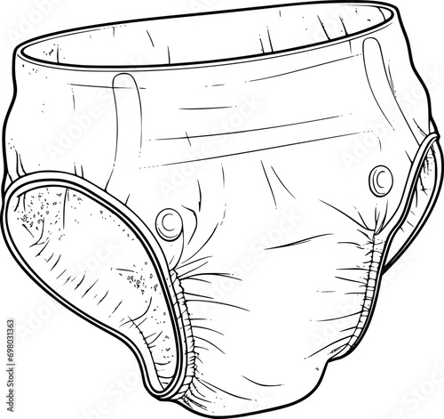 outline illustration of diaper