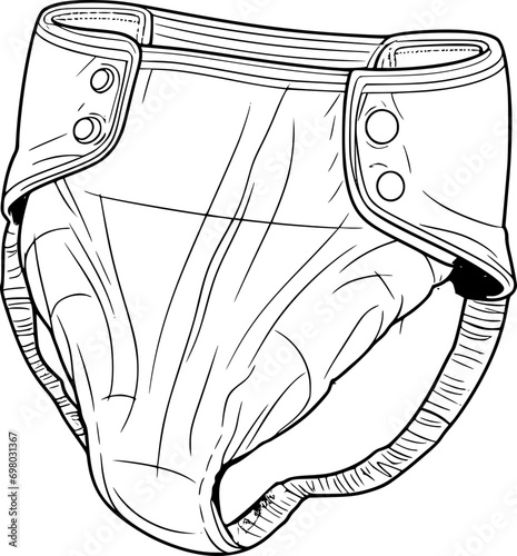 outline illustration of diaper