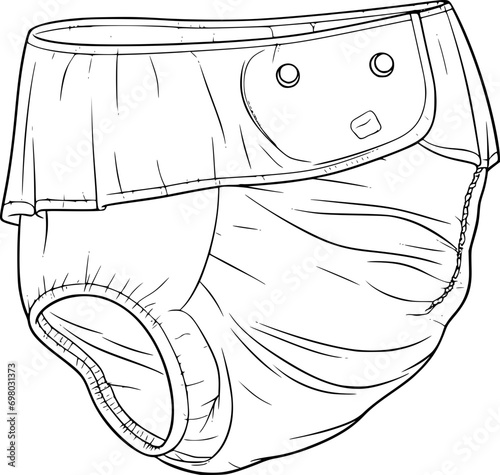 outline illustration of diaper