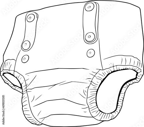 outline illustration of diaper