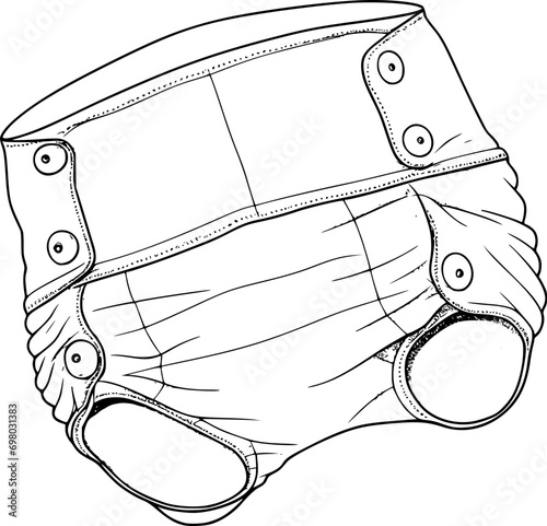 outline illustration of diaper
