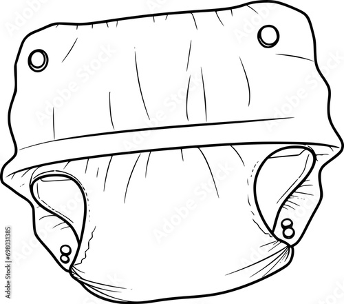 outline illustration of diaper
