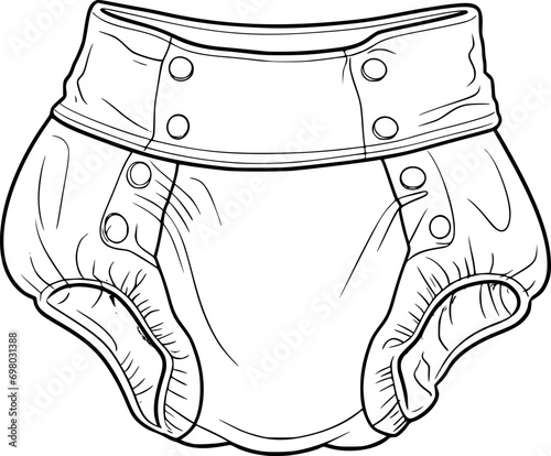 outline illustration of diaper