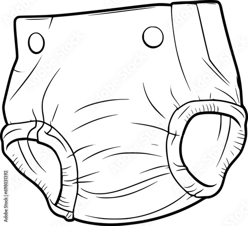 outline illustration of diaper