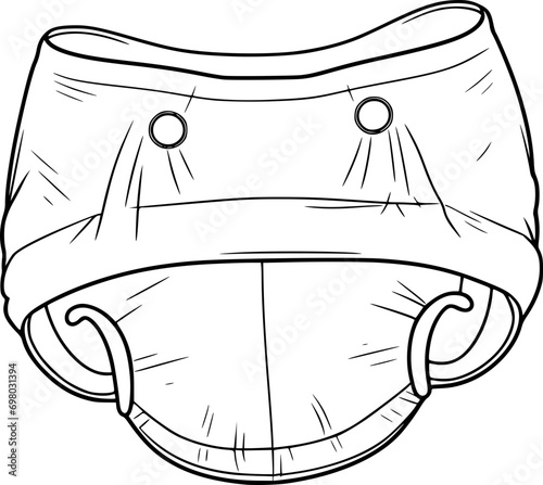 outline illustration of diaper
