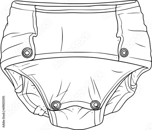 outline illustration of diaper