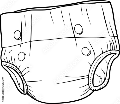 outline illustration of diaper